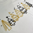 Camiseta Feminina Branca Árvores Natal