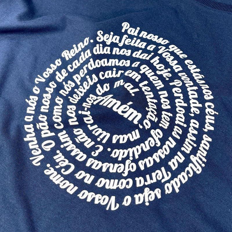 Camiseta Feminina Azul Oração Pai Nosso