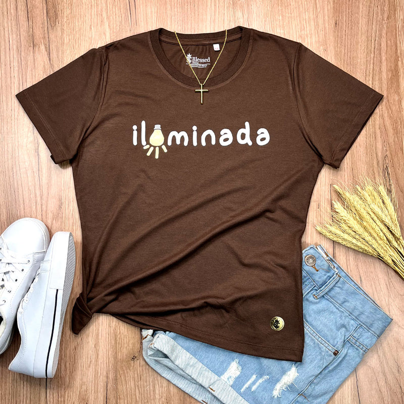 Camiseta Feminina Marrom Iluminada