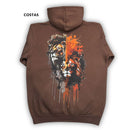 Moletom Canguru Com Capuz Marrom Dois Leões