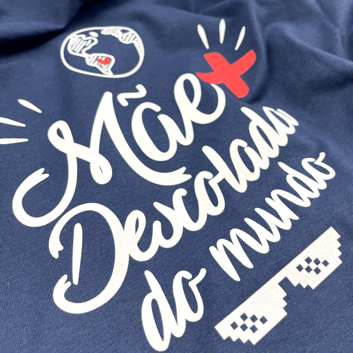 Camiseta Feminina Azul Mãe Mais Descolada do Mundo
