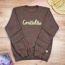 Moletom Marrom Gratidão Dourado