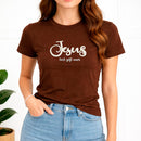Camiseta Feminina Marrom Jesus Best Gift Ever Veludo