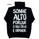 Moletom Canguru Com Capuz Preto Sonhe Alto