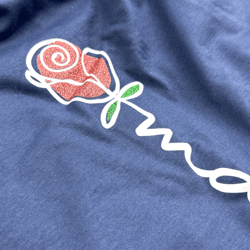 Camiseta Feminina Azul Mãe Flor