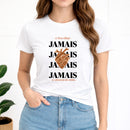 Camiseta Feminina Branca O Teu Olhar Jamais Se Afastou de mim