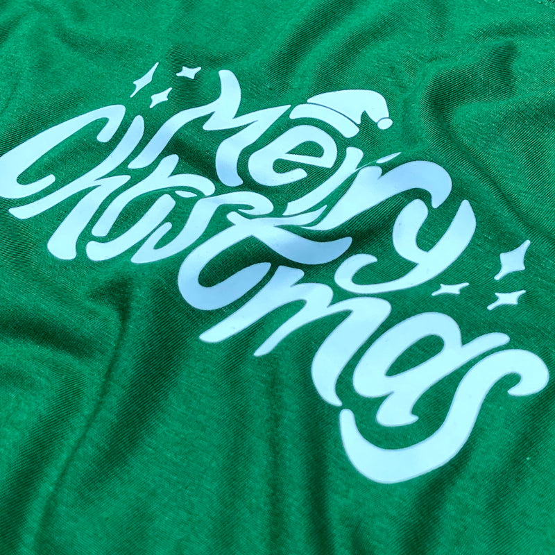 Camiseta Feminina Verde Merry Christmas Chapéu