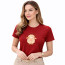 Camiseta Feminina Vermelha O Senhor é o Meu Pastor Ovelha