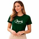 Camiseta Feminina Verde Jesus Best Gift Ever Veludo