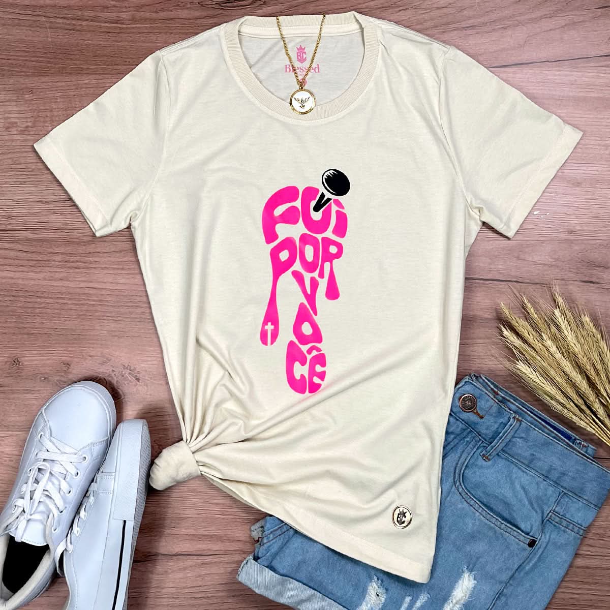 Camiseta Feminina Off White Foi Por Você