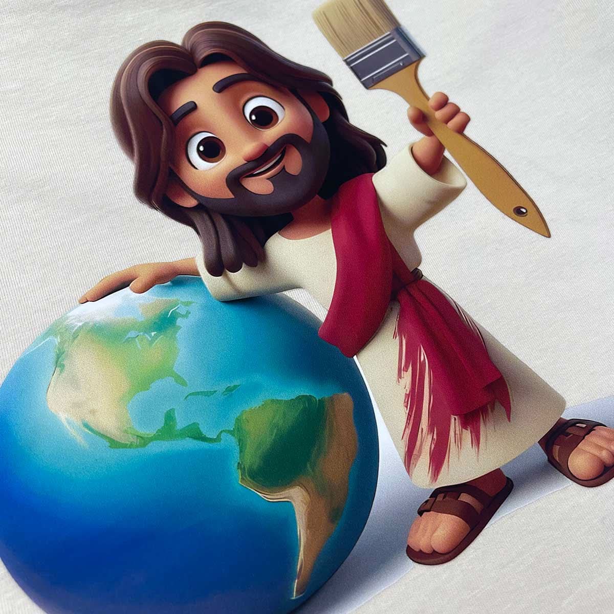 T-Shirt Infantil Off White Jesus Pintor Do Mundo