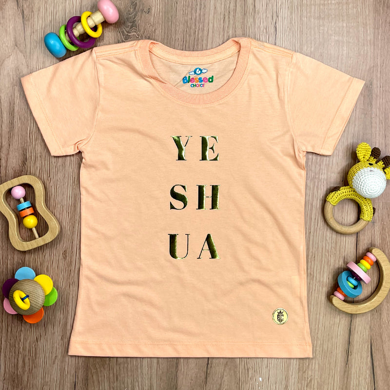 T-Shirt Infantil Salmão Yeshua Camaleão