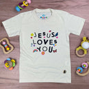 T-Shirt Infantil Off White Jesus Loves You