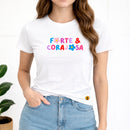 Camiseta Feminina  Branca Forte & Corajosa