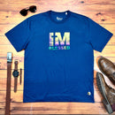 Camiseta Masculina Azul Aplique Camaleão IM Blessed