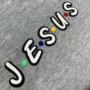 Camiseta Masculina Cinza Aplique J.E.S.U.S