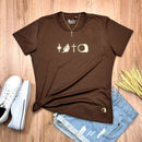 Camiseta Feminina Marrom Raminho