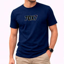 Camiseta Masculina Azul  70x7 Aplique