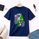Camiseta Masculina Azul Brasil E se Meu Povo