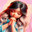 T-Shirt Infantil Rosa Menina Orando