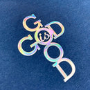 Camiseta Masculina Azul God Is Good Detalhe