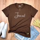 Camiseta Feminina Marrom Jesus Vive!
