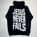 Moletom Canguru Com Capuz Preto Jesus Never Fails