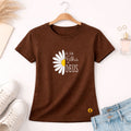Camiseta Feminina  Marrom Flor Eu Sou Filha De Deus 