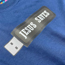 T-Shirt Infantil Azul Pen Drive Jesus Saves