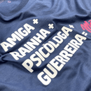 Camiseta Feminina Azul Amiga Igual Mãe