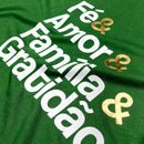 Camiseta Masculina Verde Fé & Amor Dourado