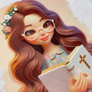 T-Shirt Infantil Branca Garota Bíblia Branca