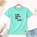 Camiseta Feminina Verde Menta O Que Seria De Mim, Sem Ti, Jesus? 