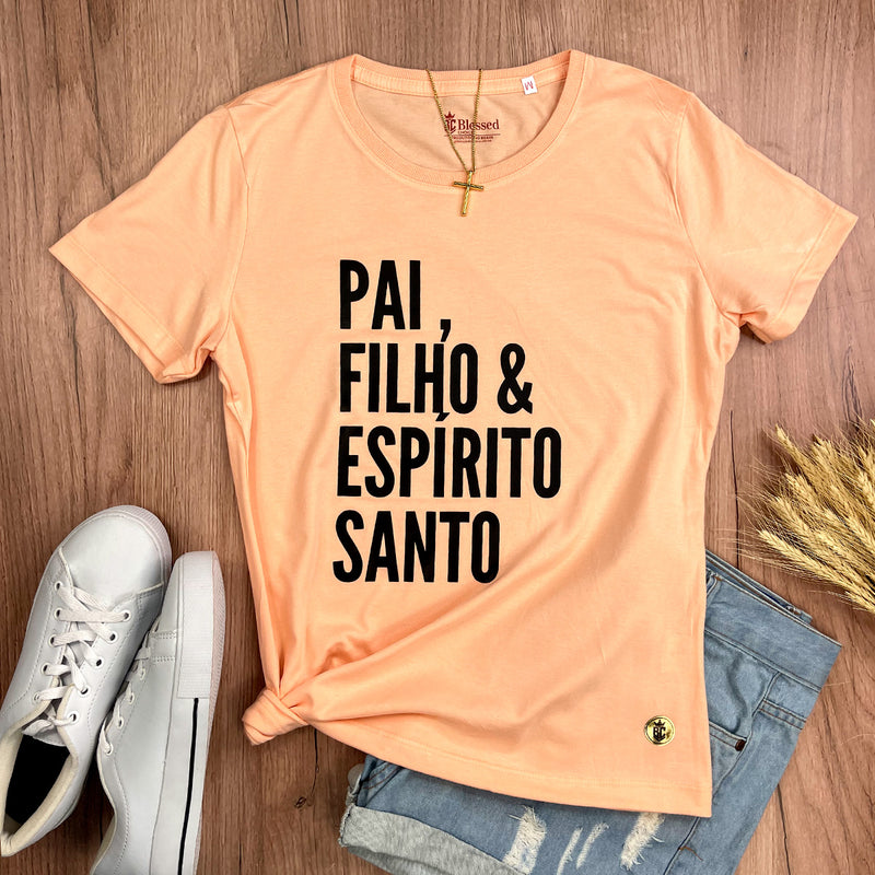 Camiseta Feminina Salmão Pai, Filho & Espírito Santo