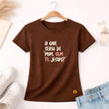 Camiseta Feminina Marrom O Que Seria De Mim, Sem Ti, Jesus? 