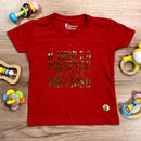 T-Shirt Infantil Vermelha O Amor é o Presente Dourado
