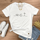 Camiseta Feminina Branca Coroa Coração