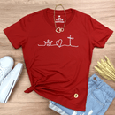 Camiseta Feminina Vermelha Coroa Coração
