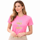 Camiseta Feminina Rosa A Tua Graça Me Basta  Aplique