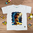 T-Shirt Infantil Branca Jesus Orando