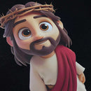 T-Shirt Infantil Preta Jesus Desenho