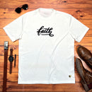 Camiseta Masculina Off White Aplique Faith