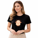 Camiseta Feminina Preta O Senhor é o Meu Pastor Ovelha