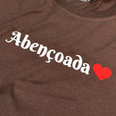 Camiseta Feminina Marrom Abençoada