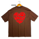 Oversized Marrom Full Coração Jesus Loves You