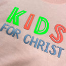 T-Shirt Infantil Salmão Aplique Kids For Christ