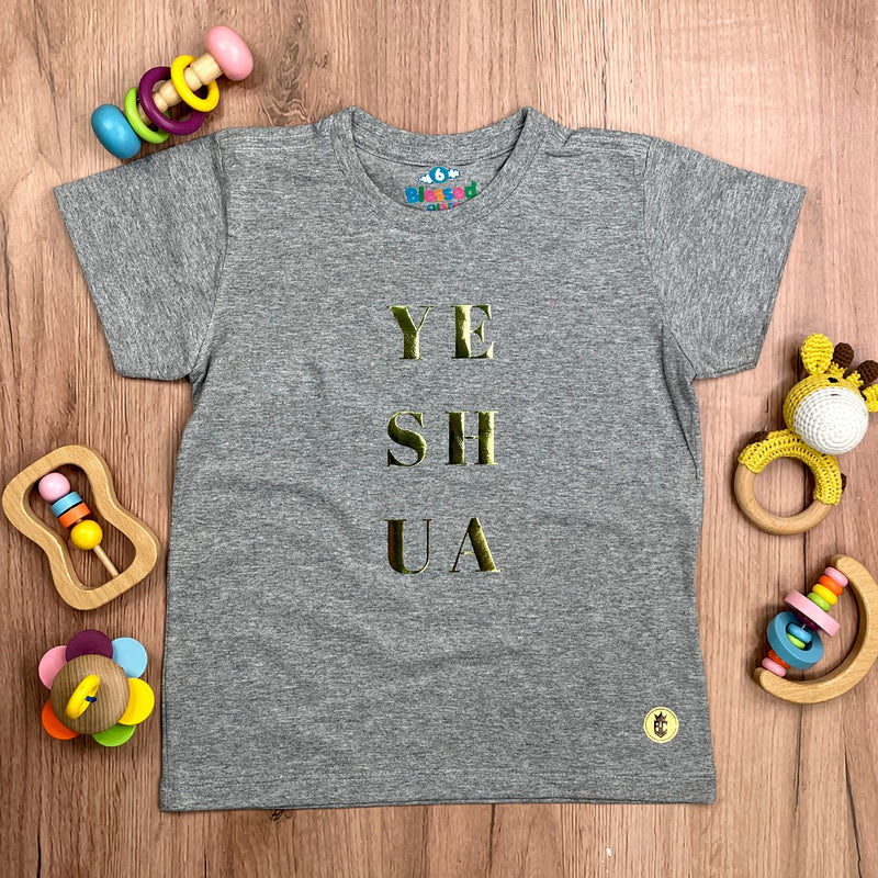 T-Shirt Infantil Cinza Yeshua Camaleão