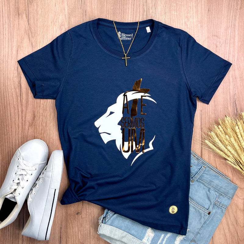 Camiseta Feminina Azul Até Sermos Um