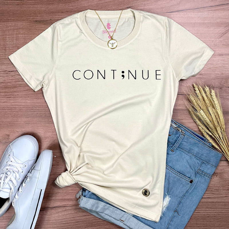 Camiseta Feminina Off White Continue