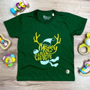 T-Shirt Infantil Verde Rena Merry Christmas